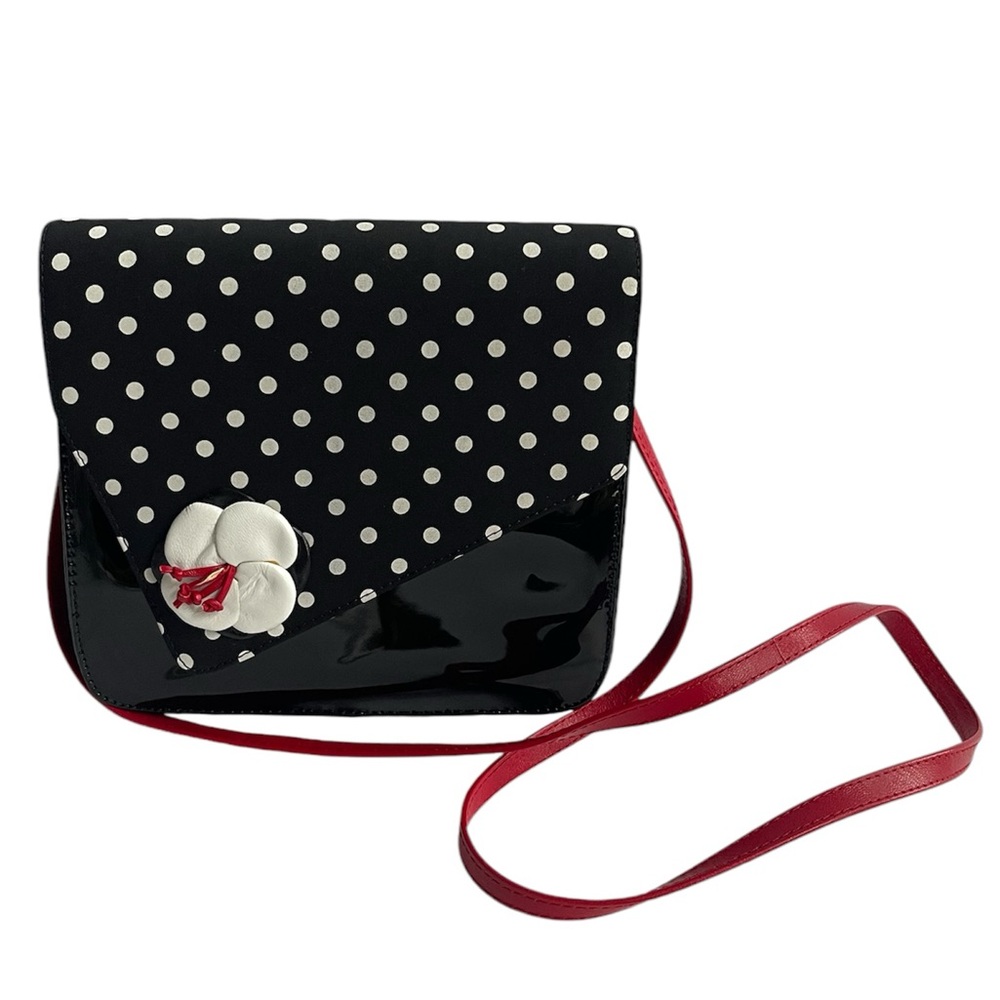 Vintage Style Polka Dot Crossbody Bag Rockabilly Pin Up Patent Retro Purse